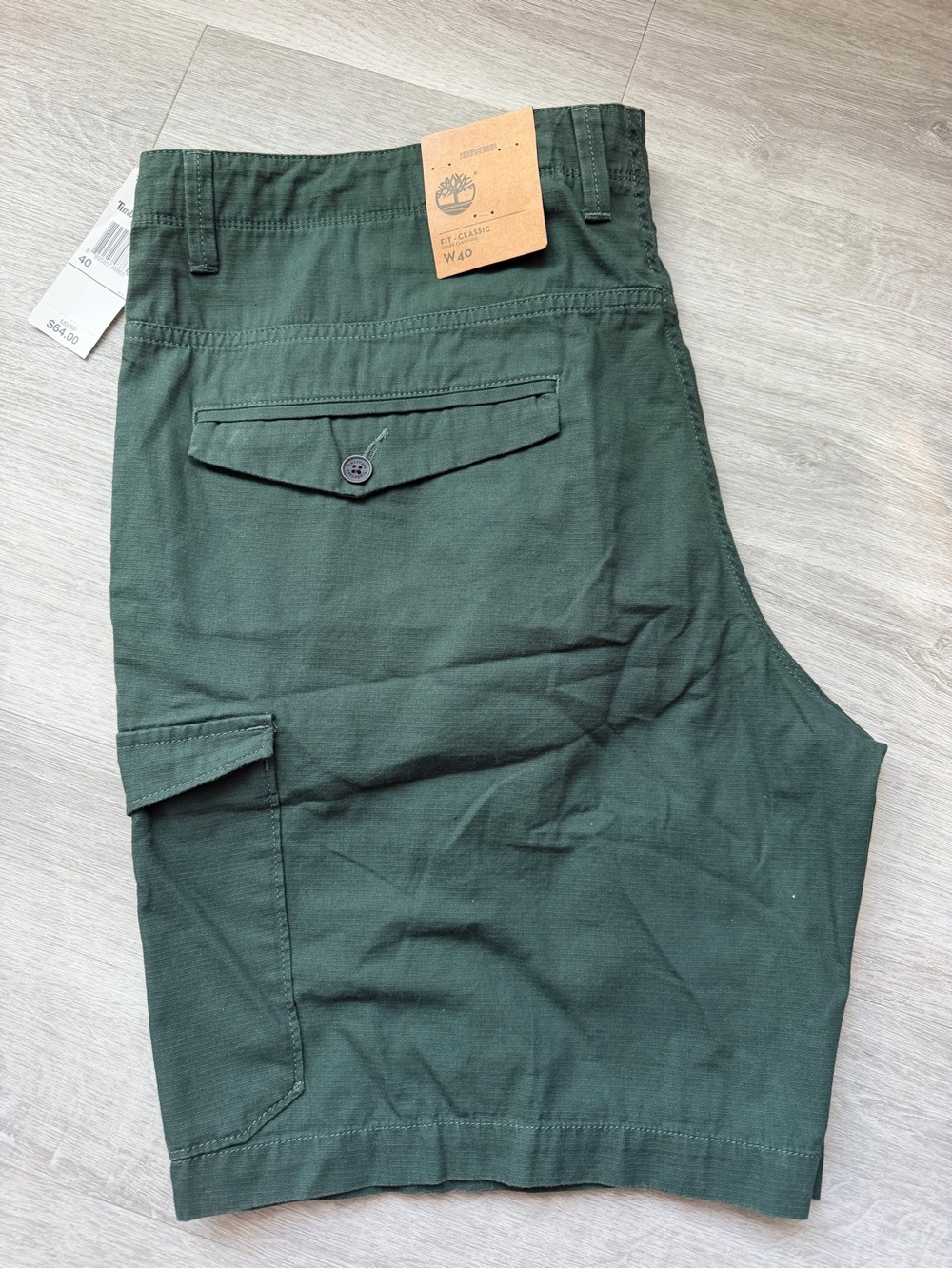 NWT Timberland Men's Dark Green Cargo Shorts Size 40
